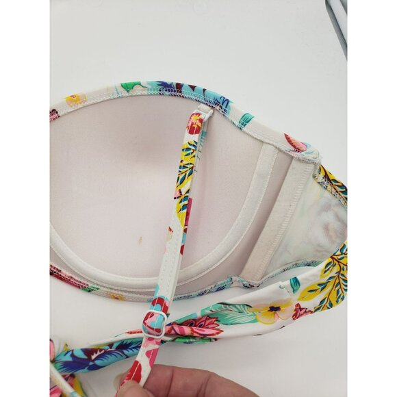 Venus Floral Bikini Top ONLY, Sz D 32DD 34D 36C, Bandeau with detachable strap, - Picture 5 of 7